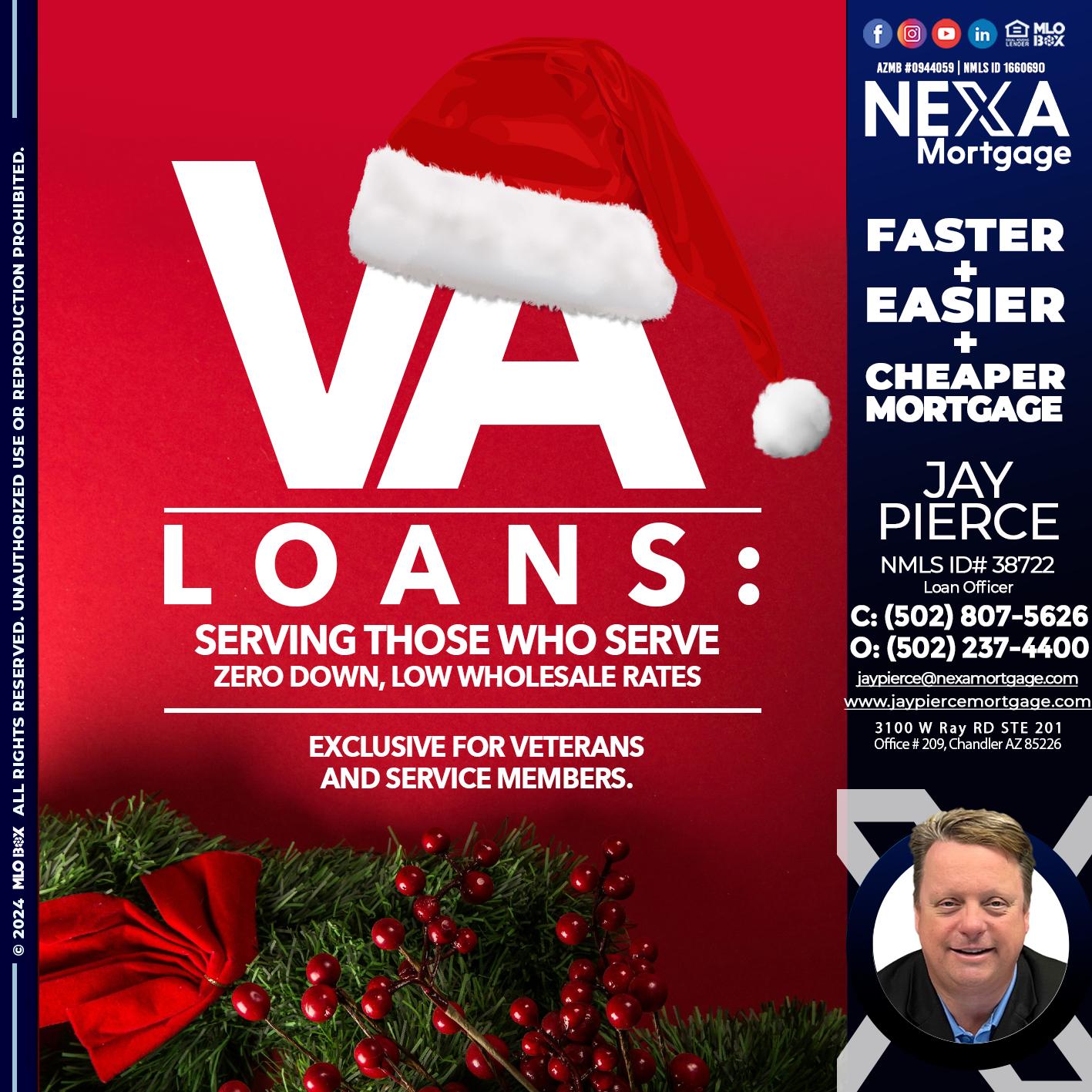 VA LOANS - Jay Pierce -Mortgage Loan Officer