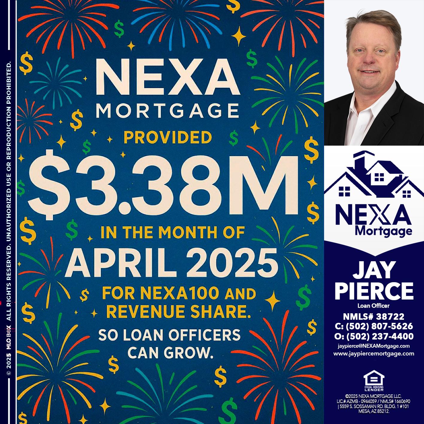 $3.38M - Jay Pierce -Mortgage Loan Officer