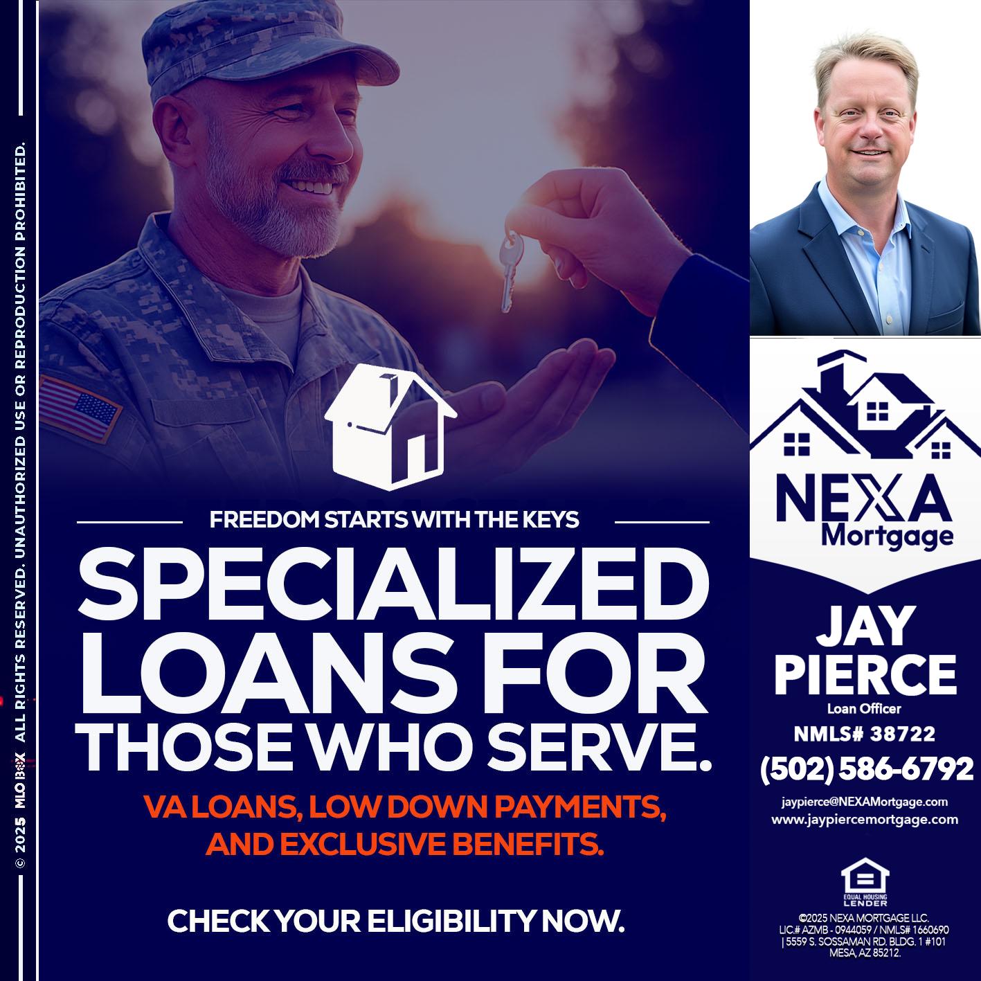 SPECIALIZED LOANS - Jay Pierce -Mortgage Loan Officer