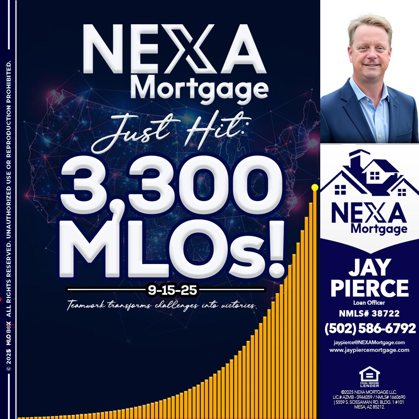 NEXA JUST HIT 3300 MLOS - Jay Pierce -Mortgage Loan Officer