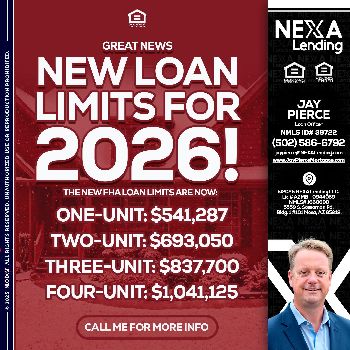 loan limits - Jay Pierce -Mortgage Loan Officer