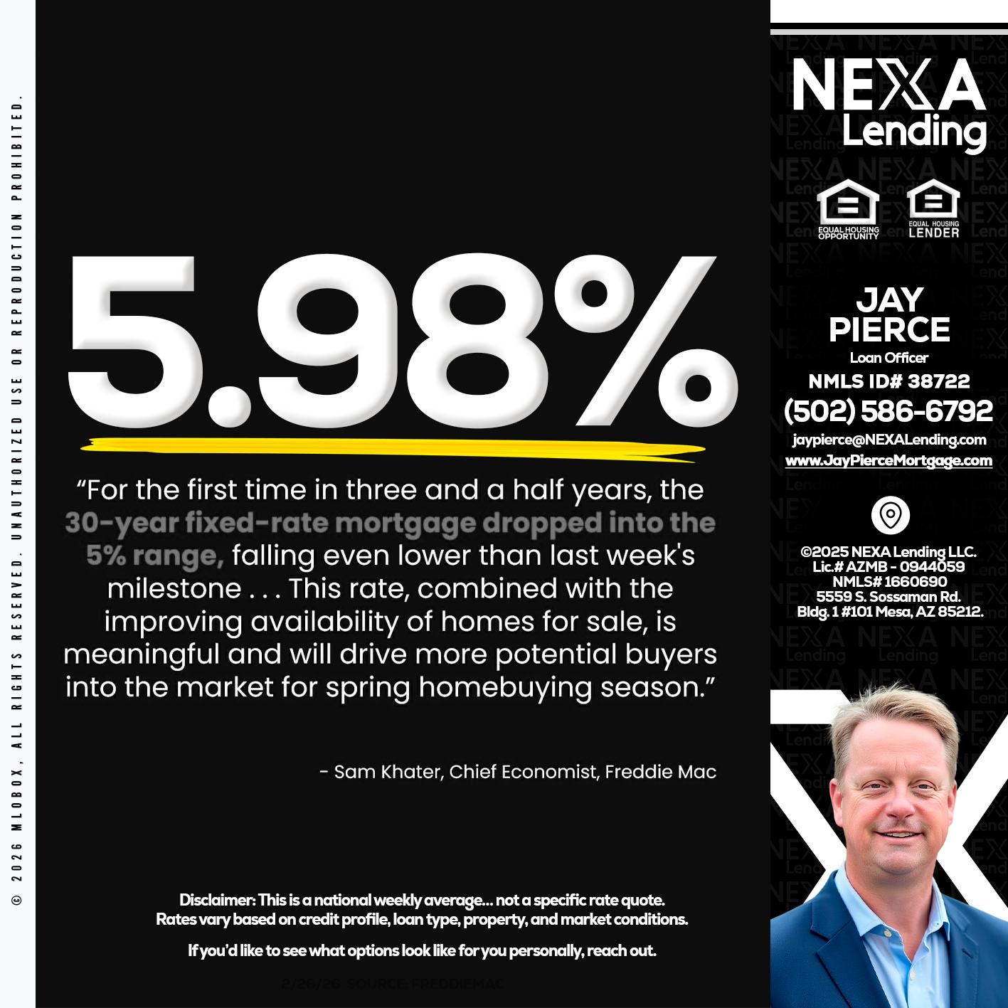 5.98% - Jay Pierce -Mortgage Loan Officer