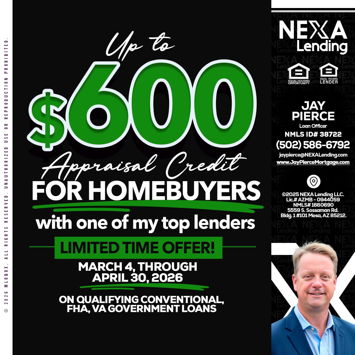 UP TO 600 - Jay Pierce -Mortgage Loan Officer