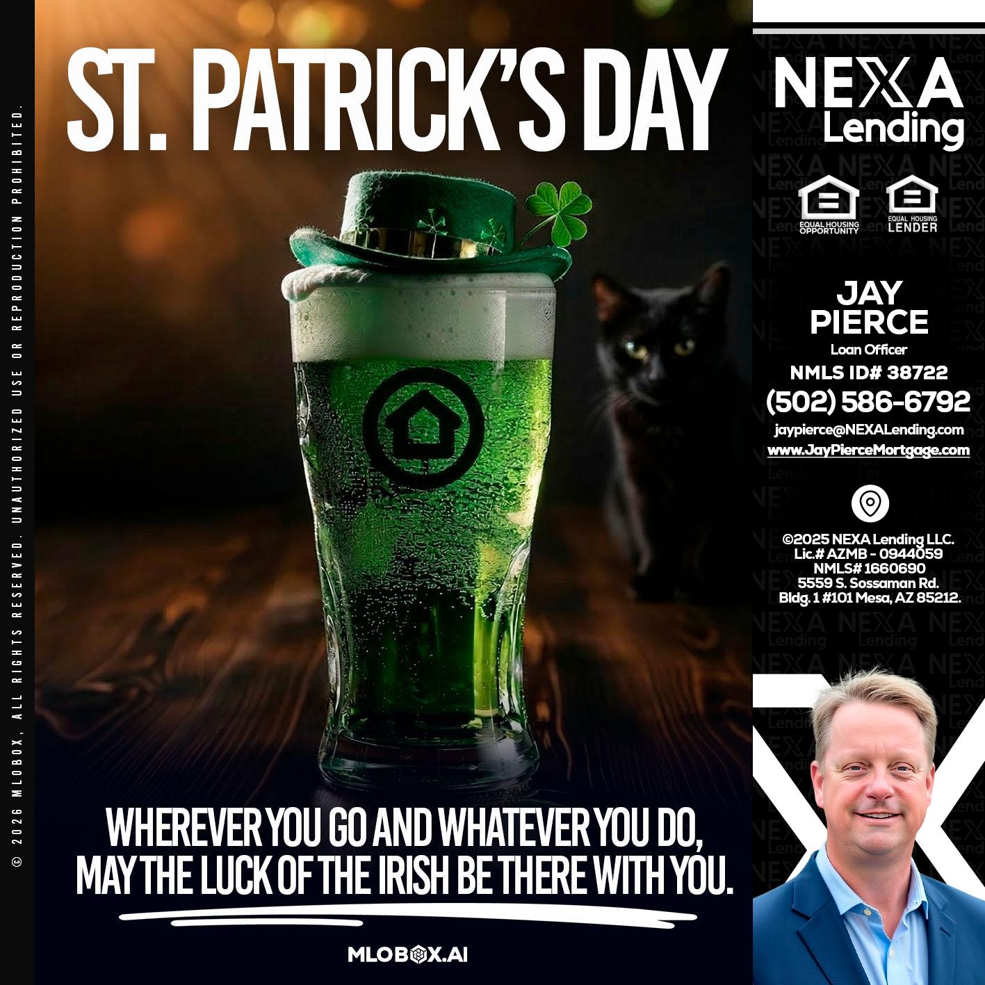st. Patricks day - Jay Pierce -Mortgage Loan Officer