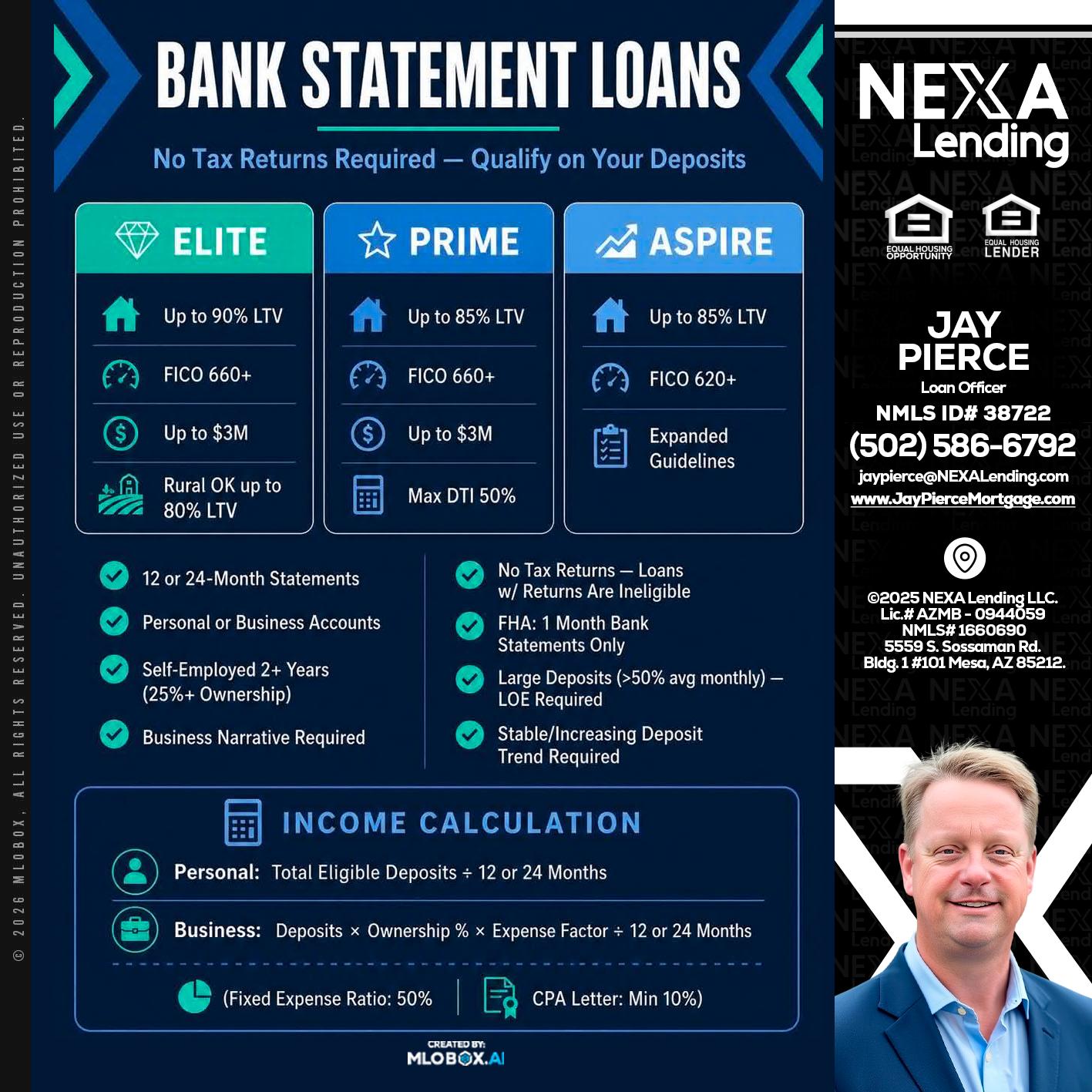BANK STATEMENT - Jay Pierce -Mortgage Loan Officer