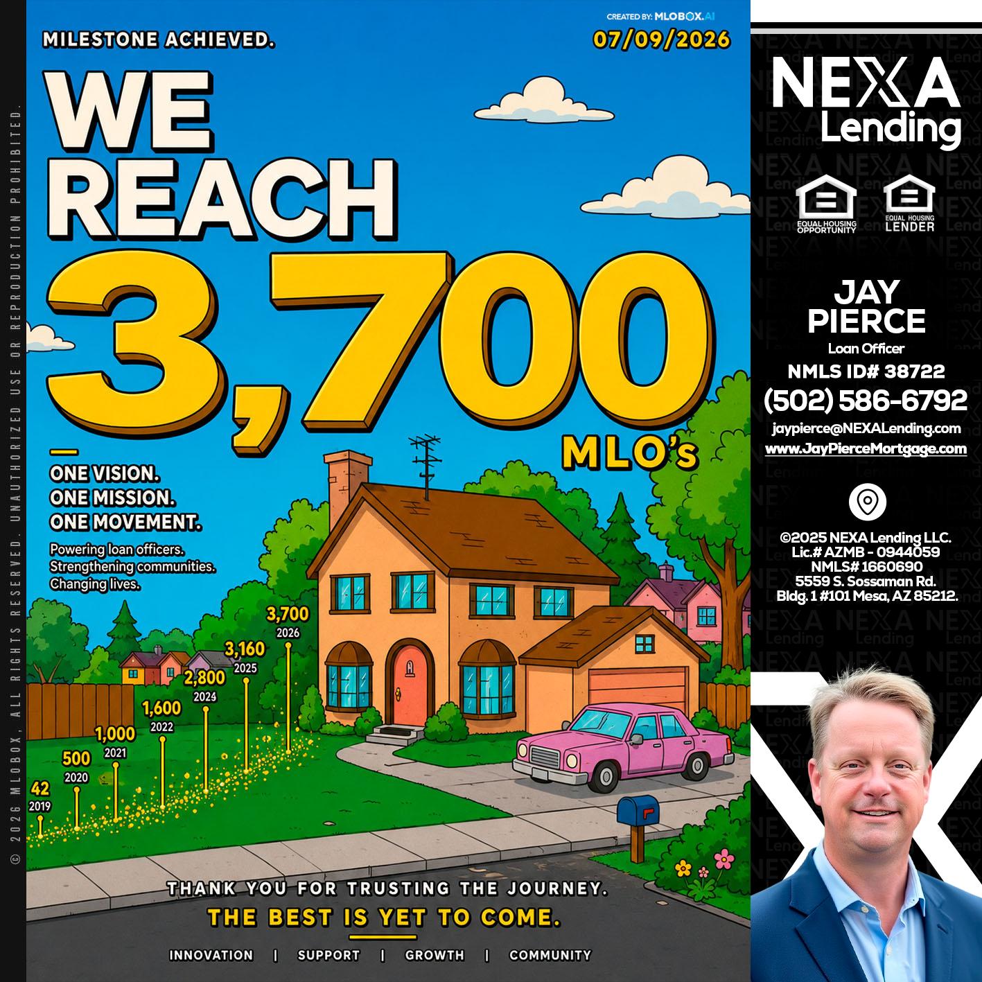 3,700 MLO's - Jay Pierce -Mortgage Loan Officer