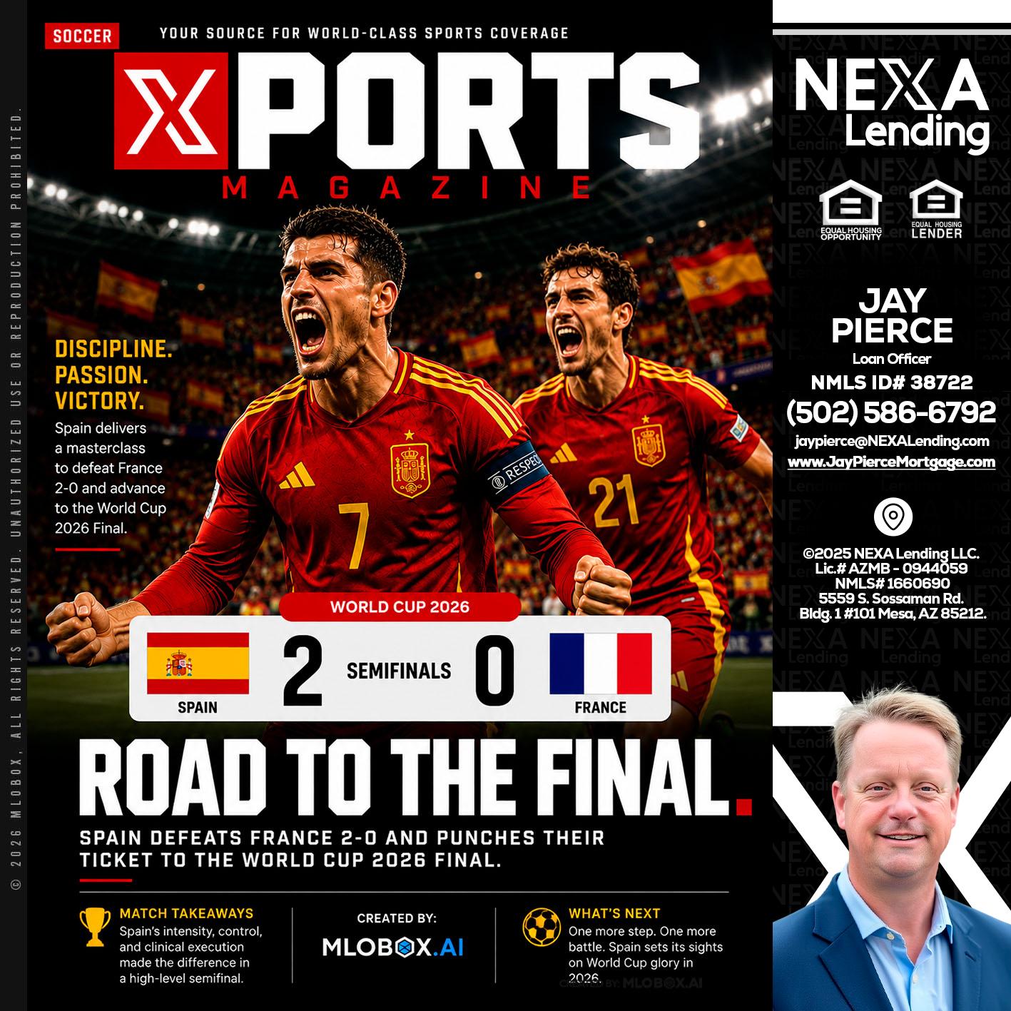 XPORTS WORLD CUP 2026 - Jay Pierce -Mortgage Loan Officer